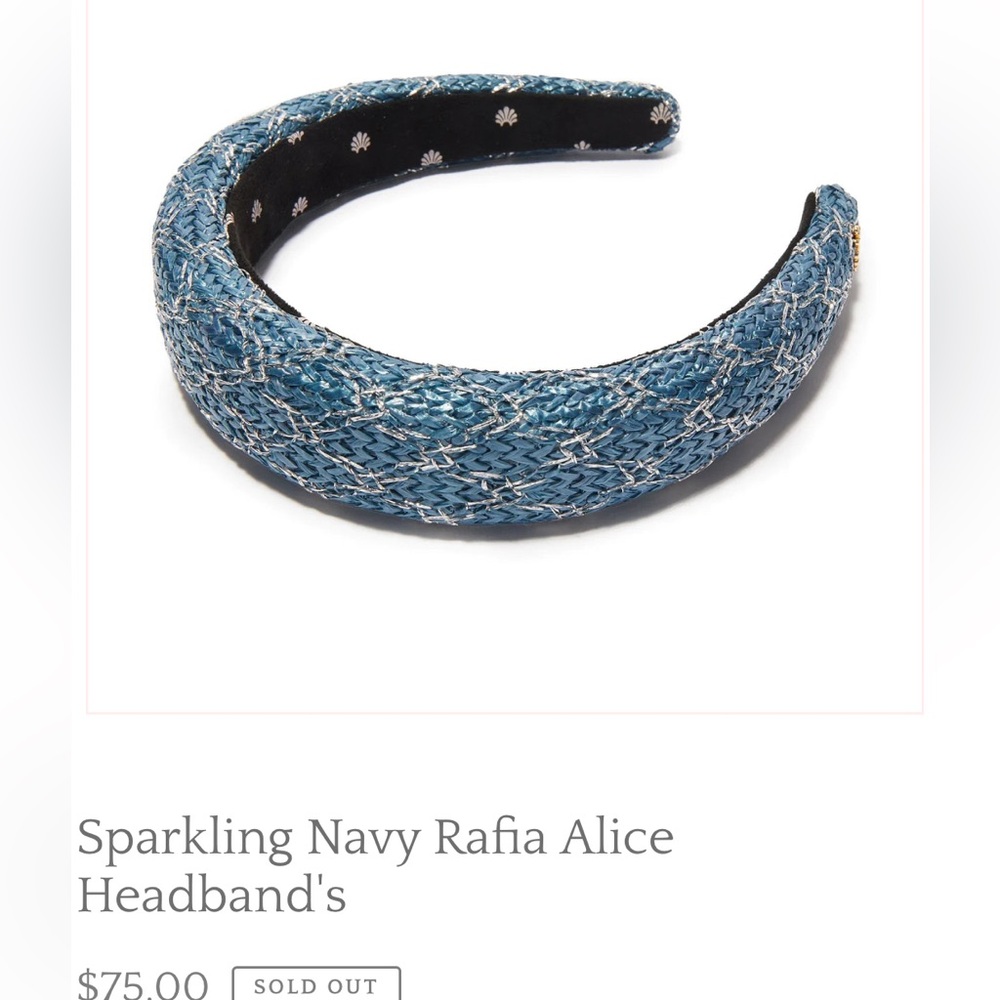 NWT 🔖 Lele Sadoughi Blue and Silver Raffia Alice Headband 🌊